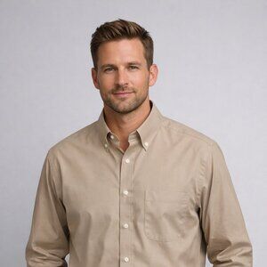 Roundtree & Yorke Gold Label Men's Dress Shirt 16/33 Non-Iron EZ Wash Cotton EUC